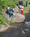 Father and Sons Trout Fishing